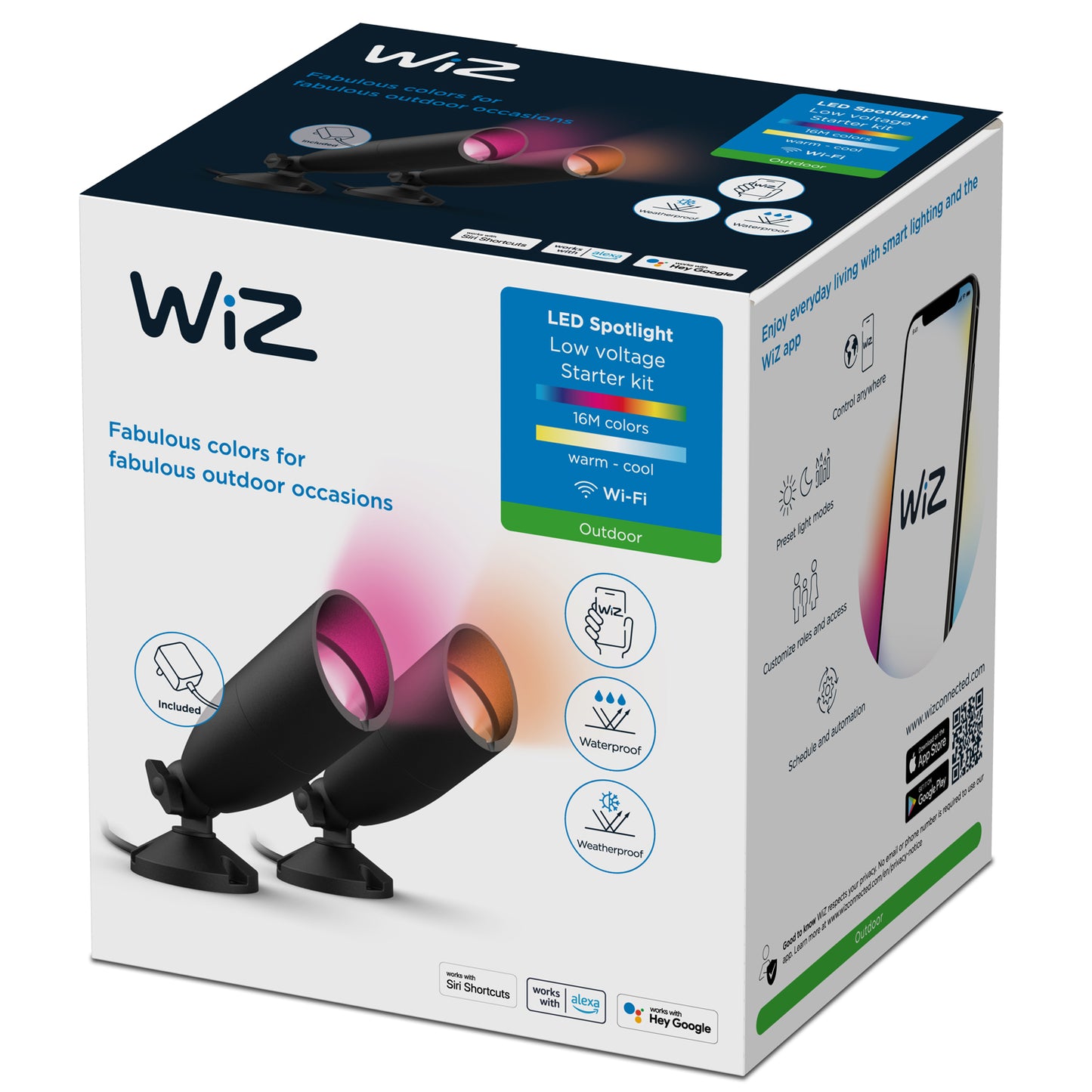 WiFi Smart LED Spotlight Färg + Varm-kallvit 12V Startkit