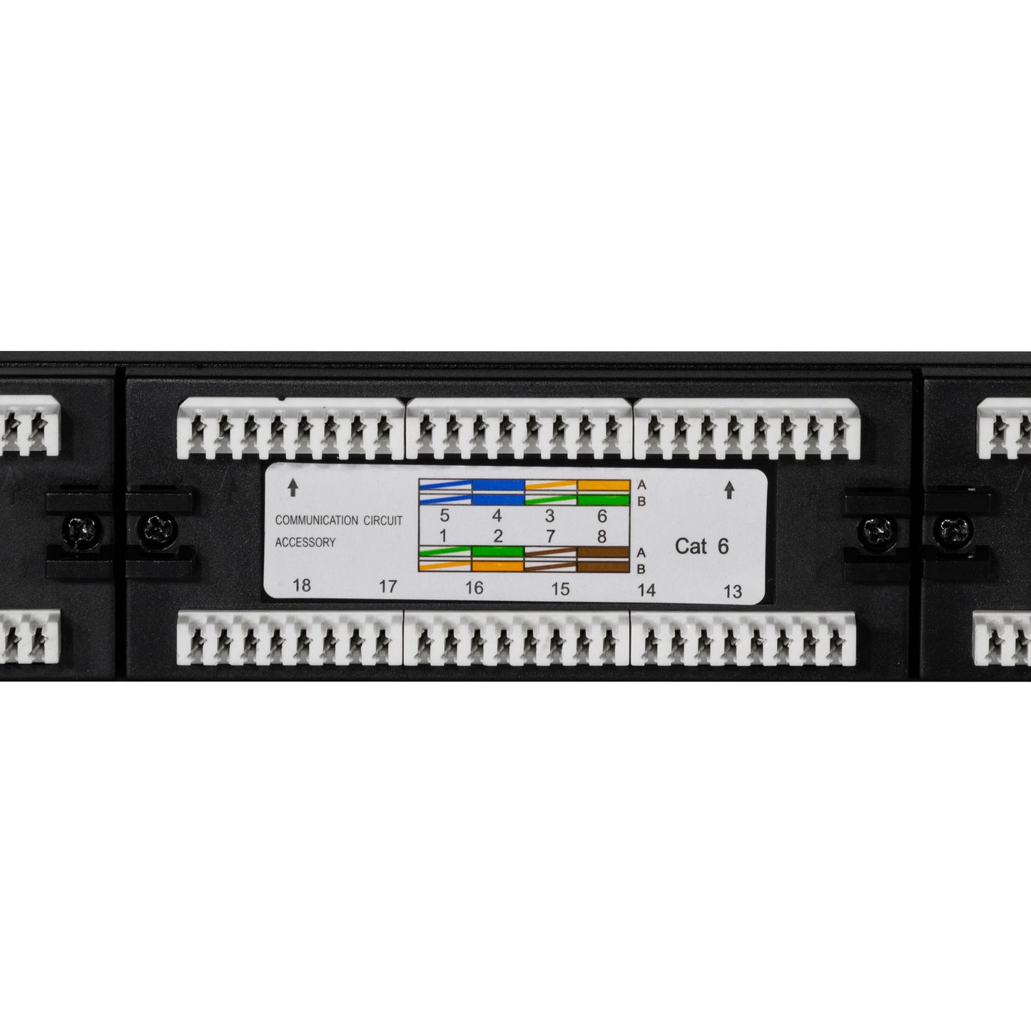 Patchpanel 24-portar Cat6 för 19" rack U1 Svart
