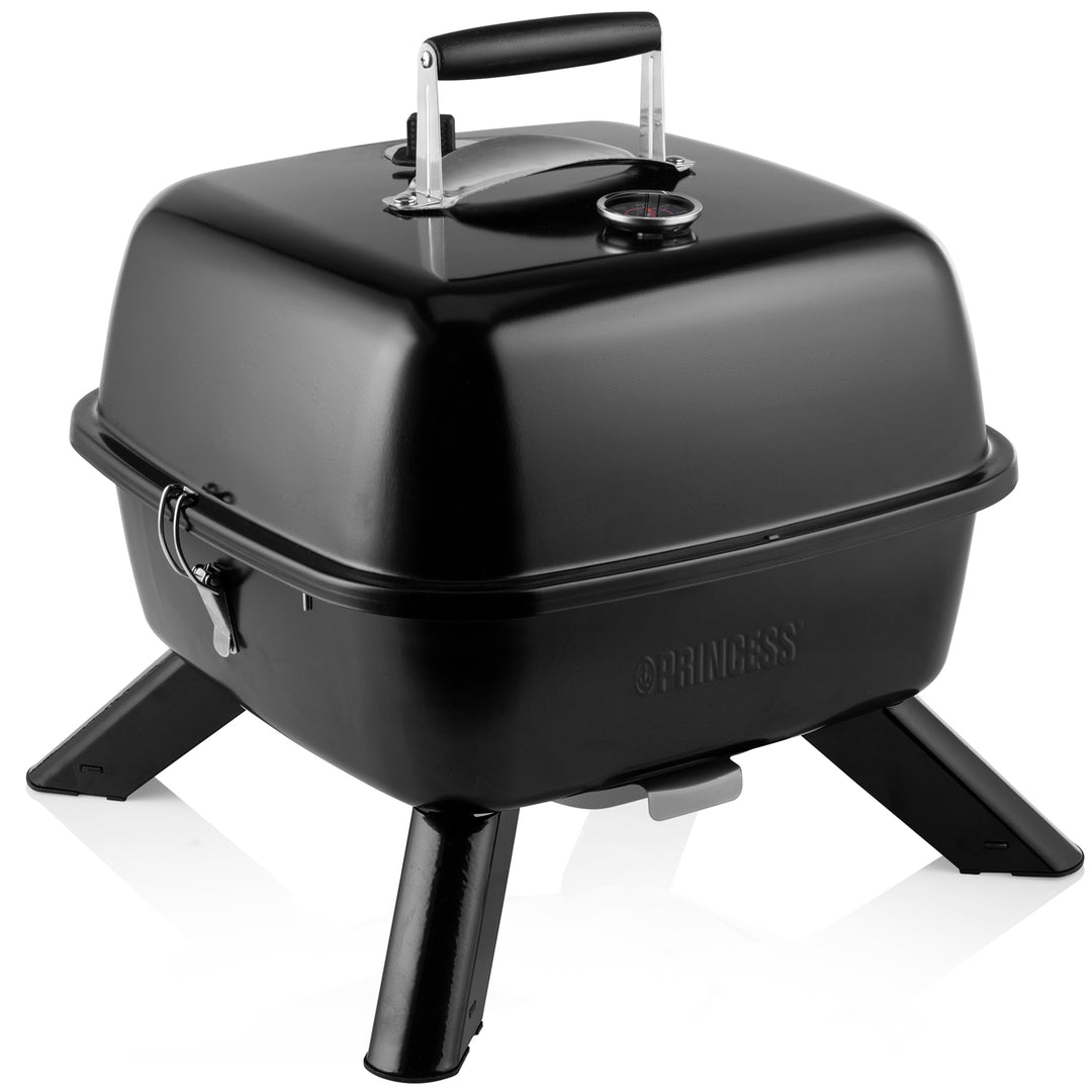 Bärbar hybridgrill 2-i-1 elektrisk eller kol