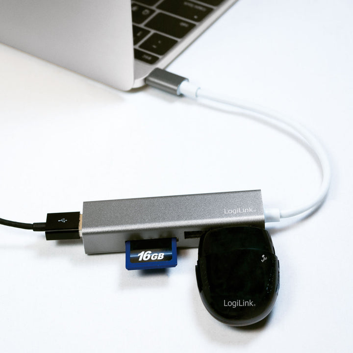 USB-C Hub 3port+minneskortsläsare