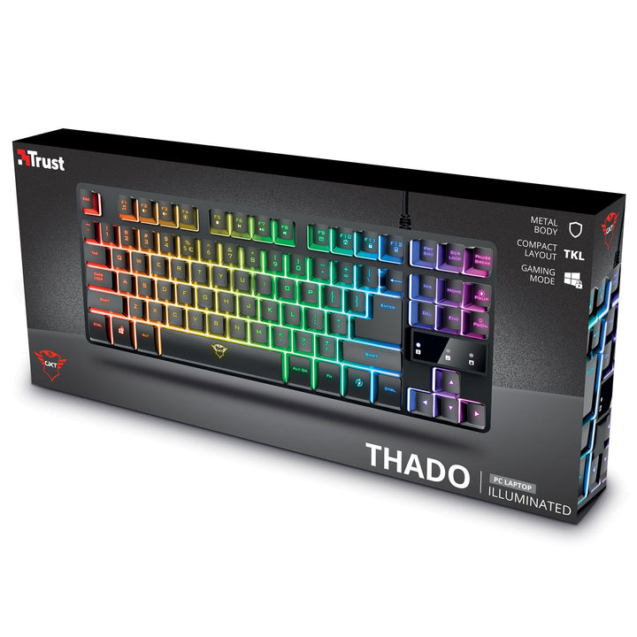 GXT 833 Thado Gamingtangentbord TKL RGB Nordisk layout Svart