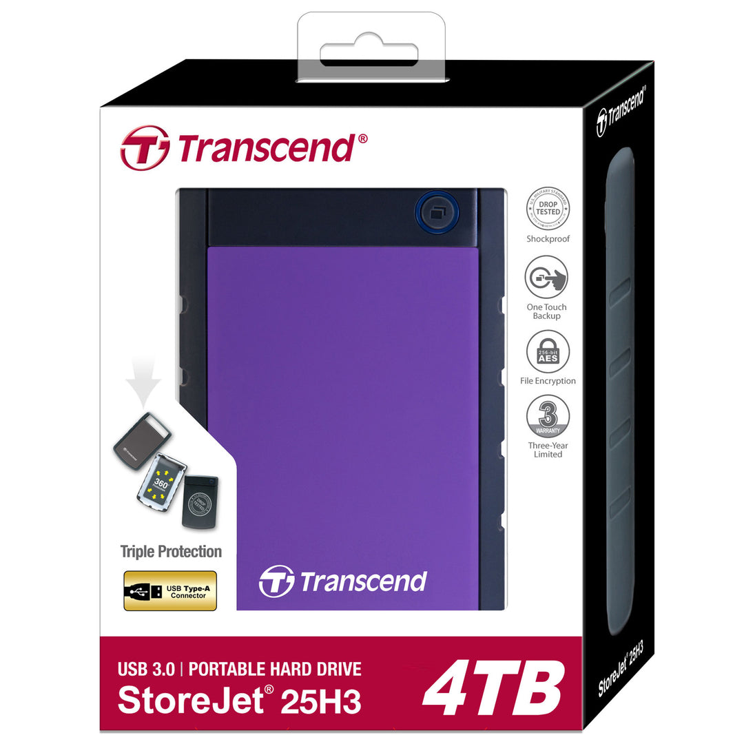 Portabel HDD StoreJet 2.5" 4TB USB 3.1 Gen 1 Lila