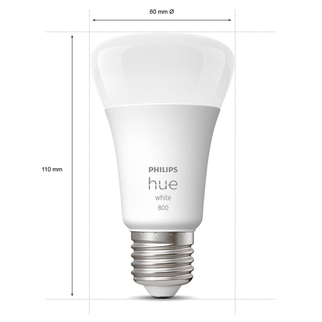 White A60 E27 800 lm 2-pack