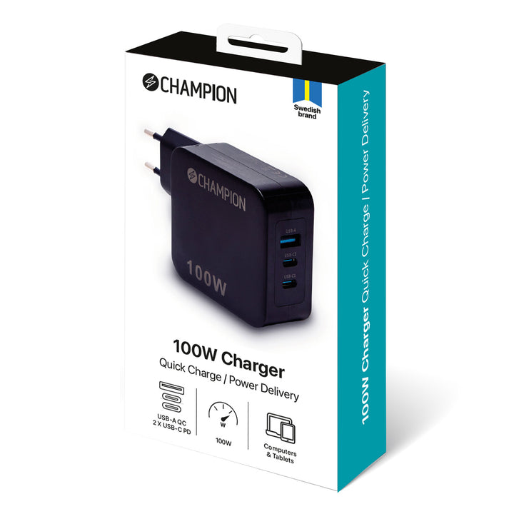 Laddare 100W PD / QC Svart