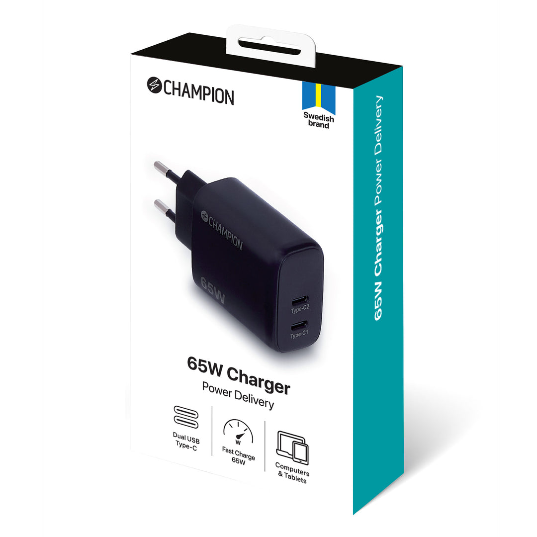 Laddare 65W PD Svart