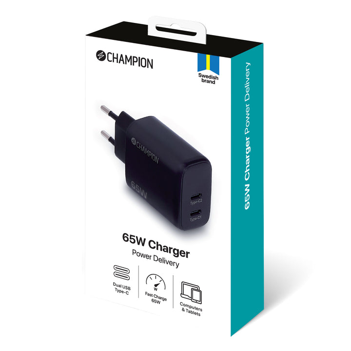 Laddare 65W PD Svart
