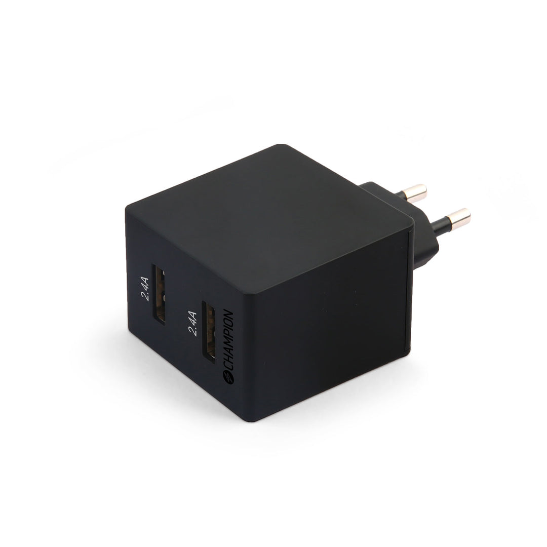 Laddare 24W 2-Port Svart