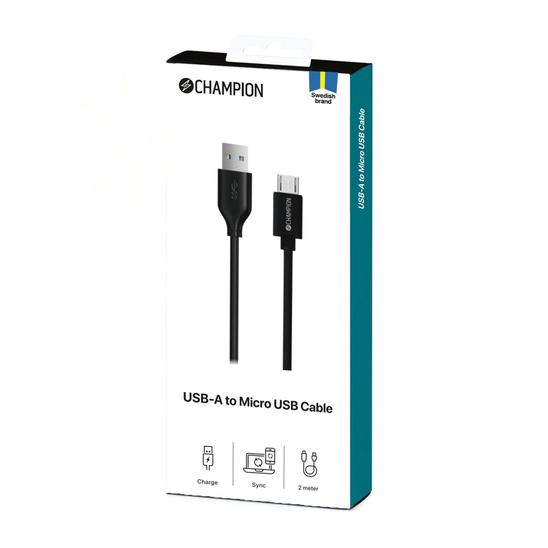 USB-A till Micro-USB Kabel 1m Svart