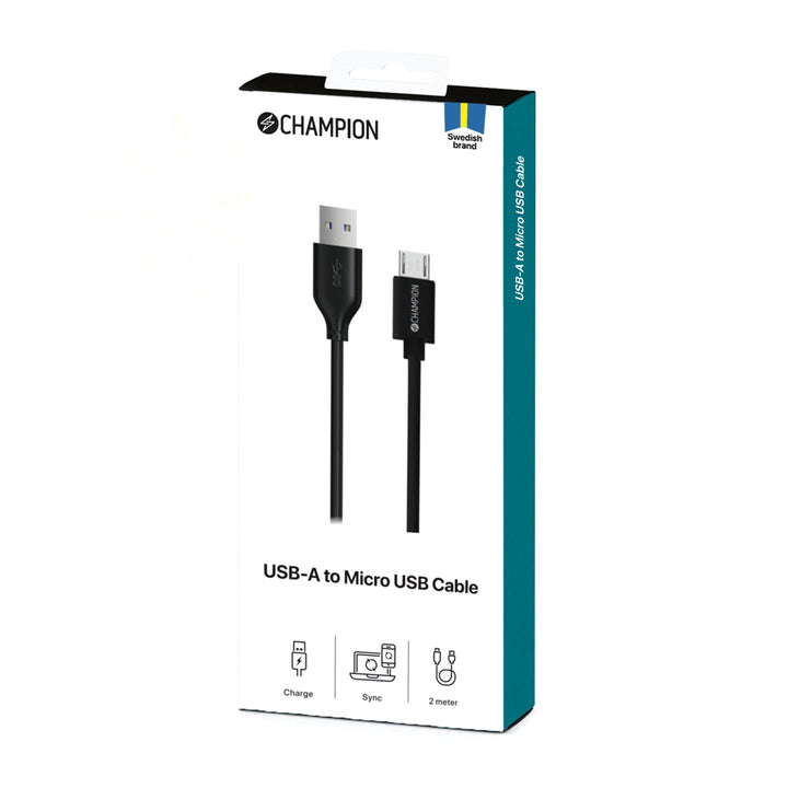 USB-A till Micro-USB Kabel 1m Svart
