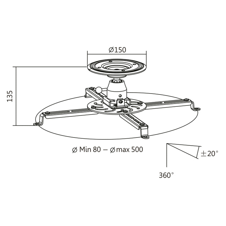 Projektorfäste Universal 135mm