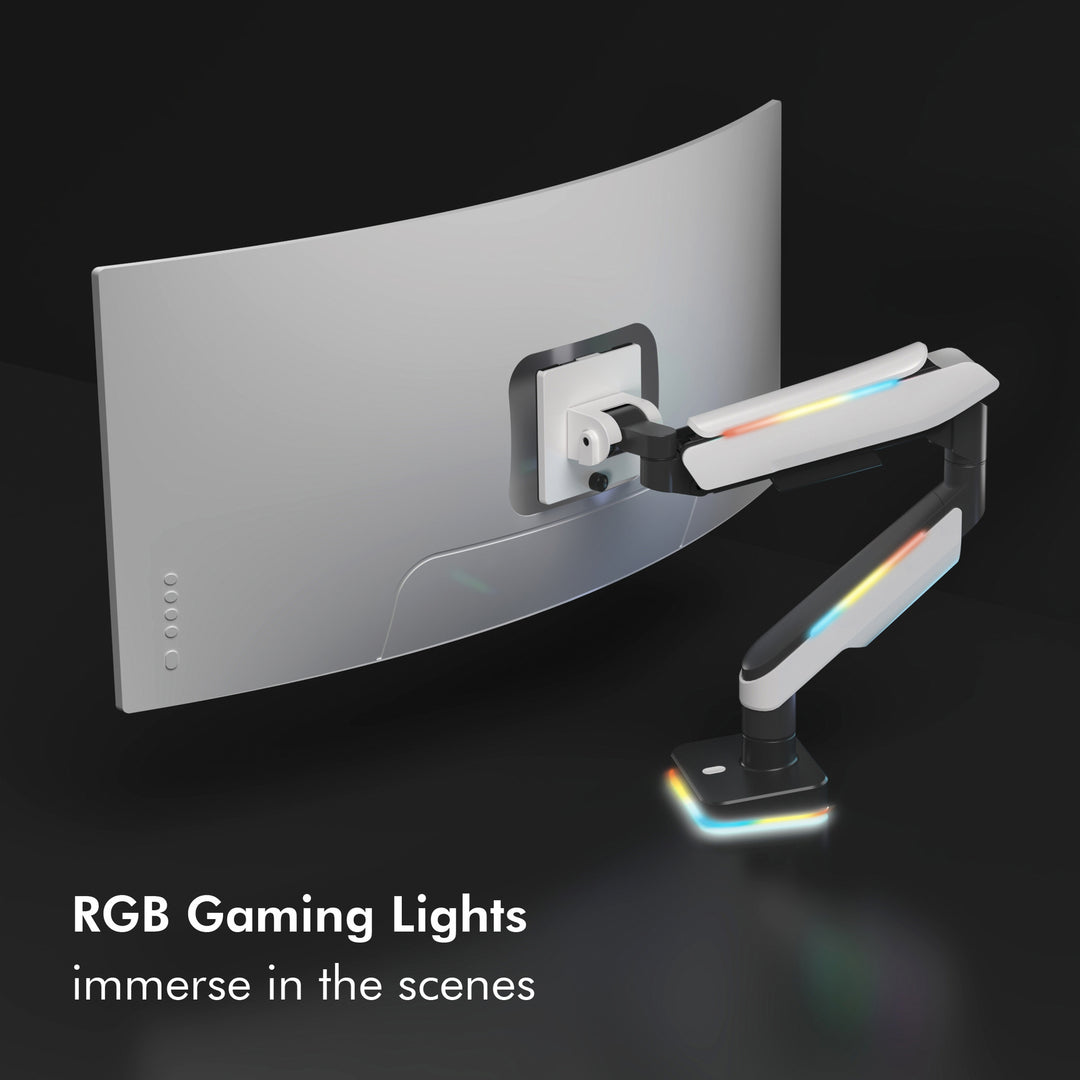 Gaming-monitorarm 17-32" med belysning  Svart/Vit