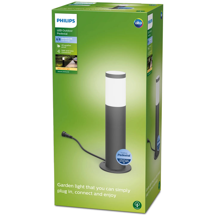 GardenLink Utrecht Piedestal Varmvit 600 lm Antracit
