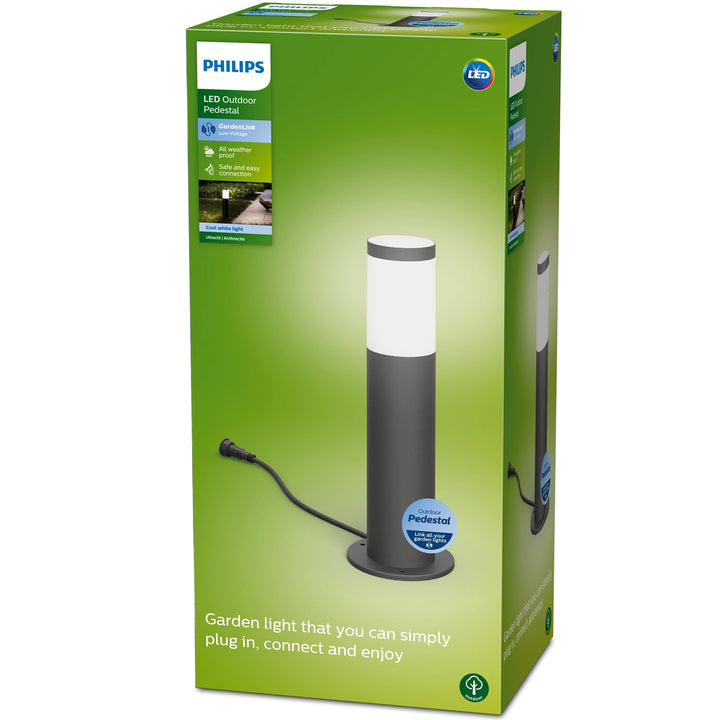 GardenLink Utrecht Piedestal Kallvit 660lm Antracit