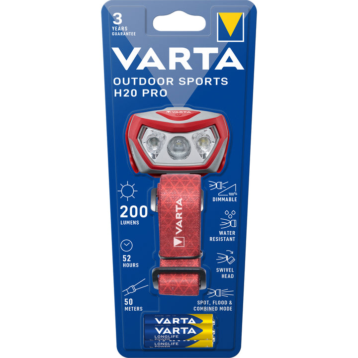 Outdoor Sports H20 Pro Pannlampa 200 lm Röd