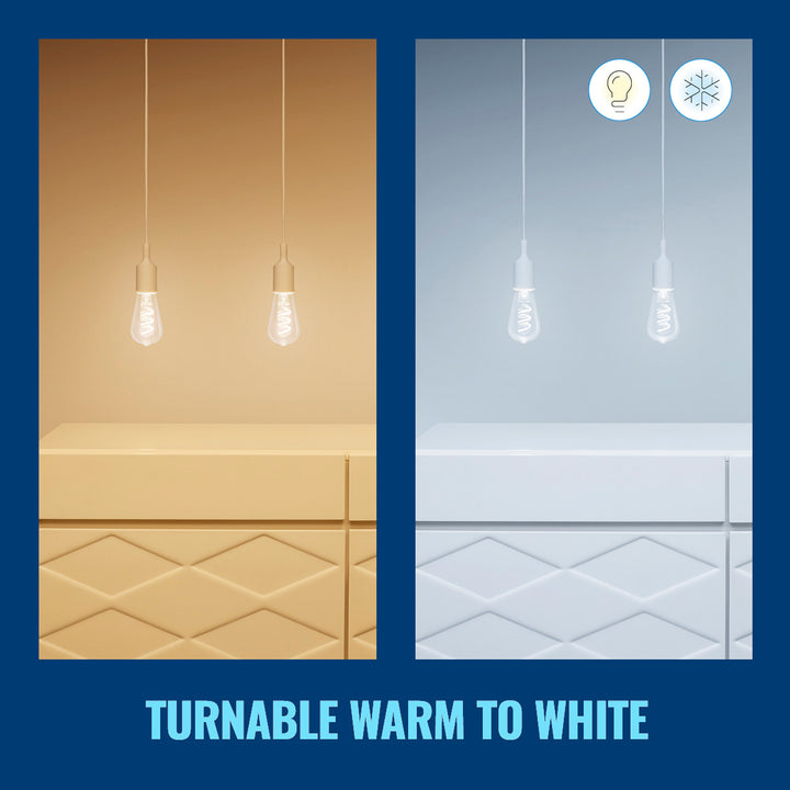 WiFi Smart LED E27 ST64 40W Filament Färg + Varm-kallvit 470lm