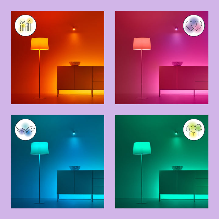 WiFi Smart LED E27 60W Färg + Varm-kallvit 3-pack