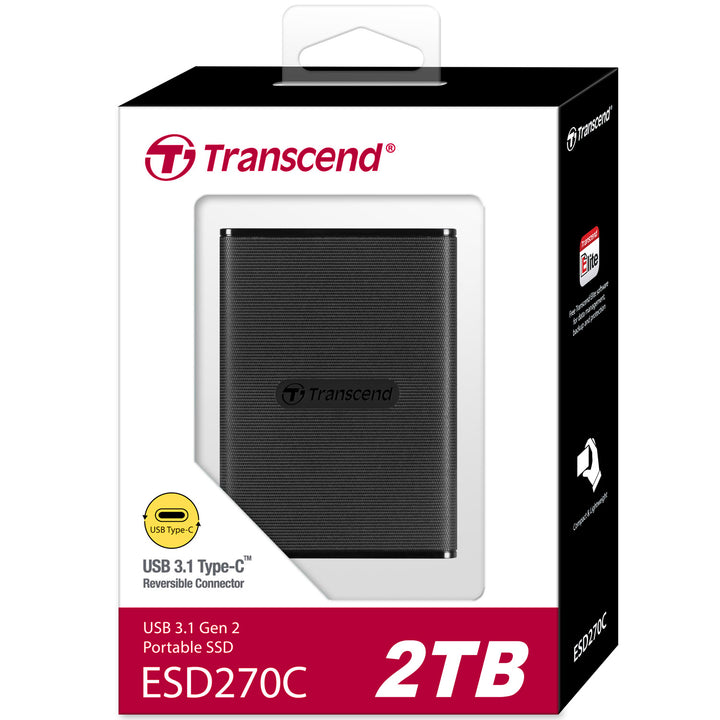 Portabel SSD ESD270C USB-C 2TB (R520/W460) Svart