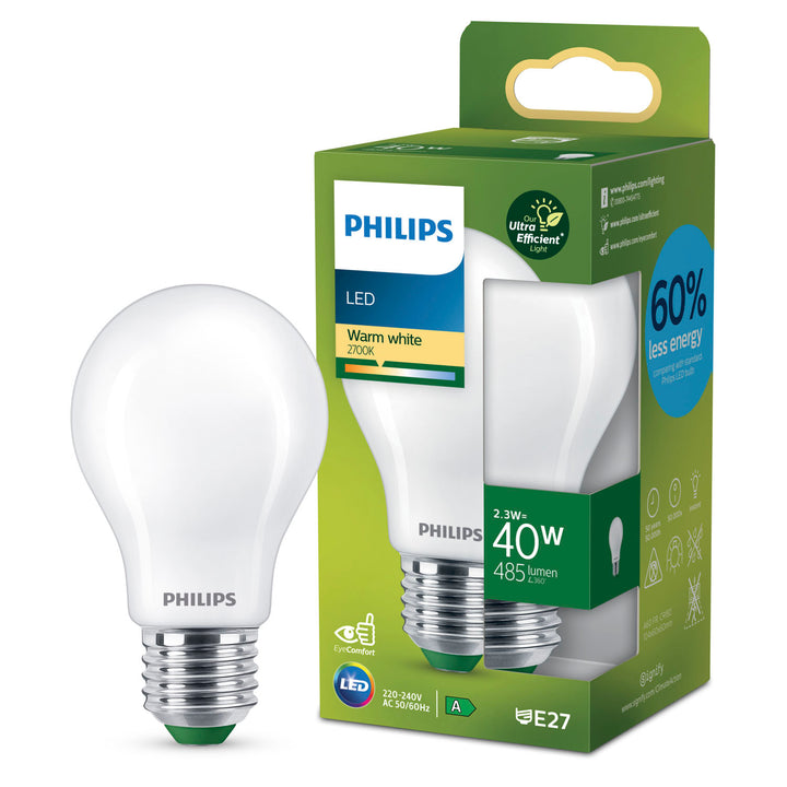 LED E27 Normal 2,3W (40W) Frostad 485lm 2700K Energiklass A