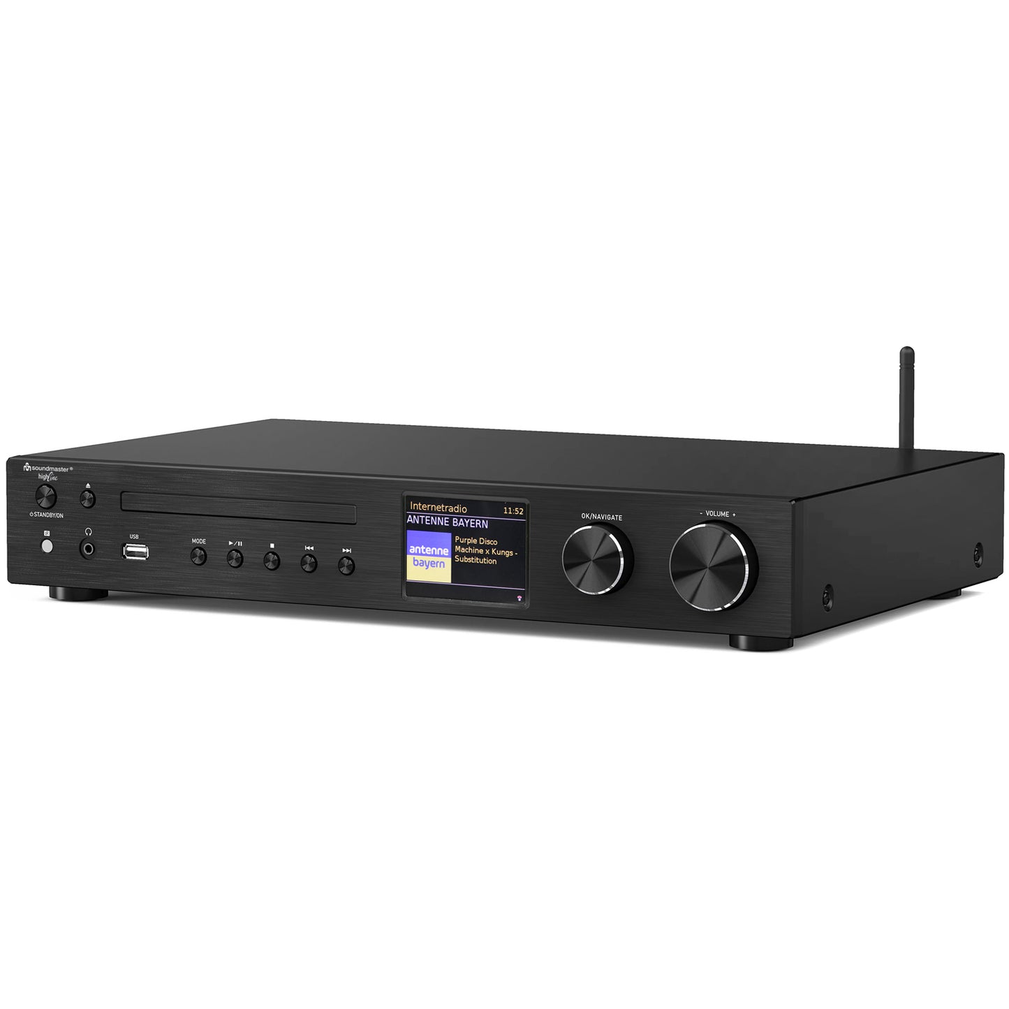 Förstärkare Stereo Radio Internet/DAB+/FM CD Bluetooth App ICD4350SW Svart
