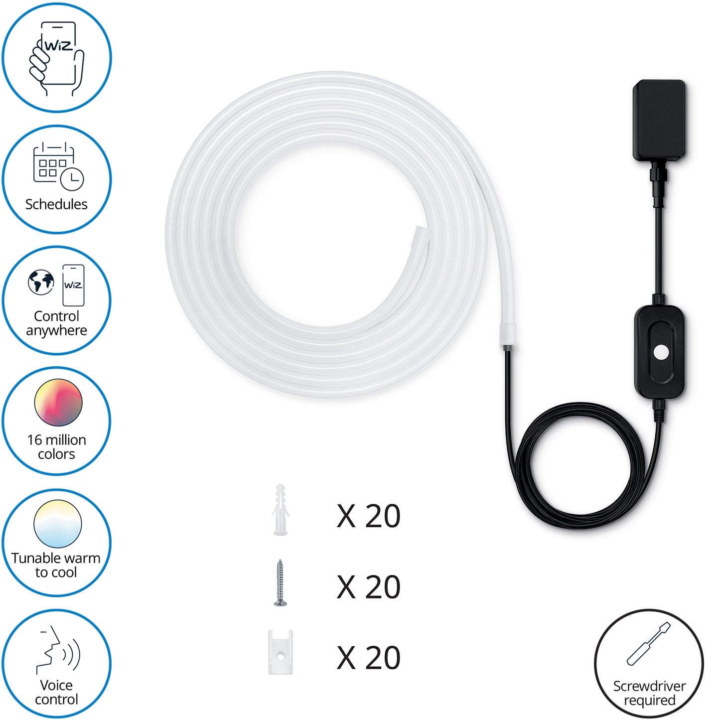 WiFi Smart RGBW-Lightstrip Utomhus 5m