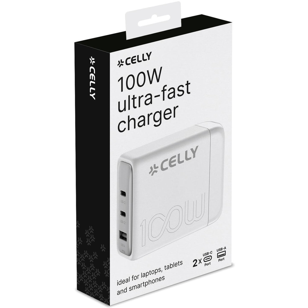 Power Station 1 x USB-A + 2 x USB-C PD 100W GaN Vit