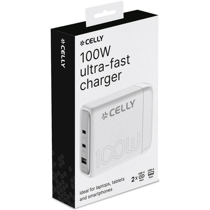 Power Station 1 x USB-A + 2 x USB-C PD 100W GaN Vit