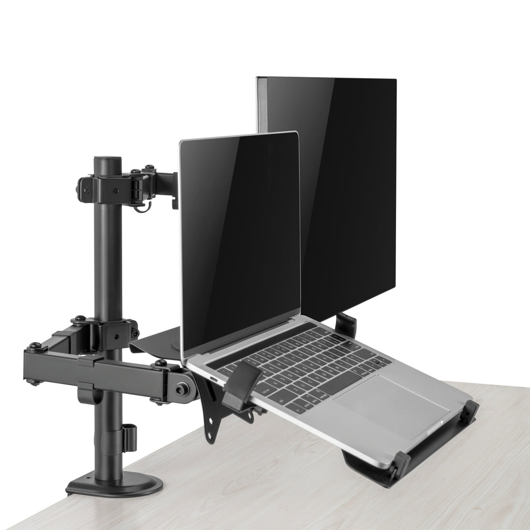 Monitorfäste 17-32" med hållare för laptop/surfplatta 10-15,6"
