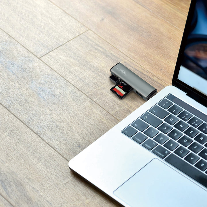USB-hub (USB 3.2 Gen2) Minneskortsläsare/USB-A