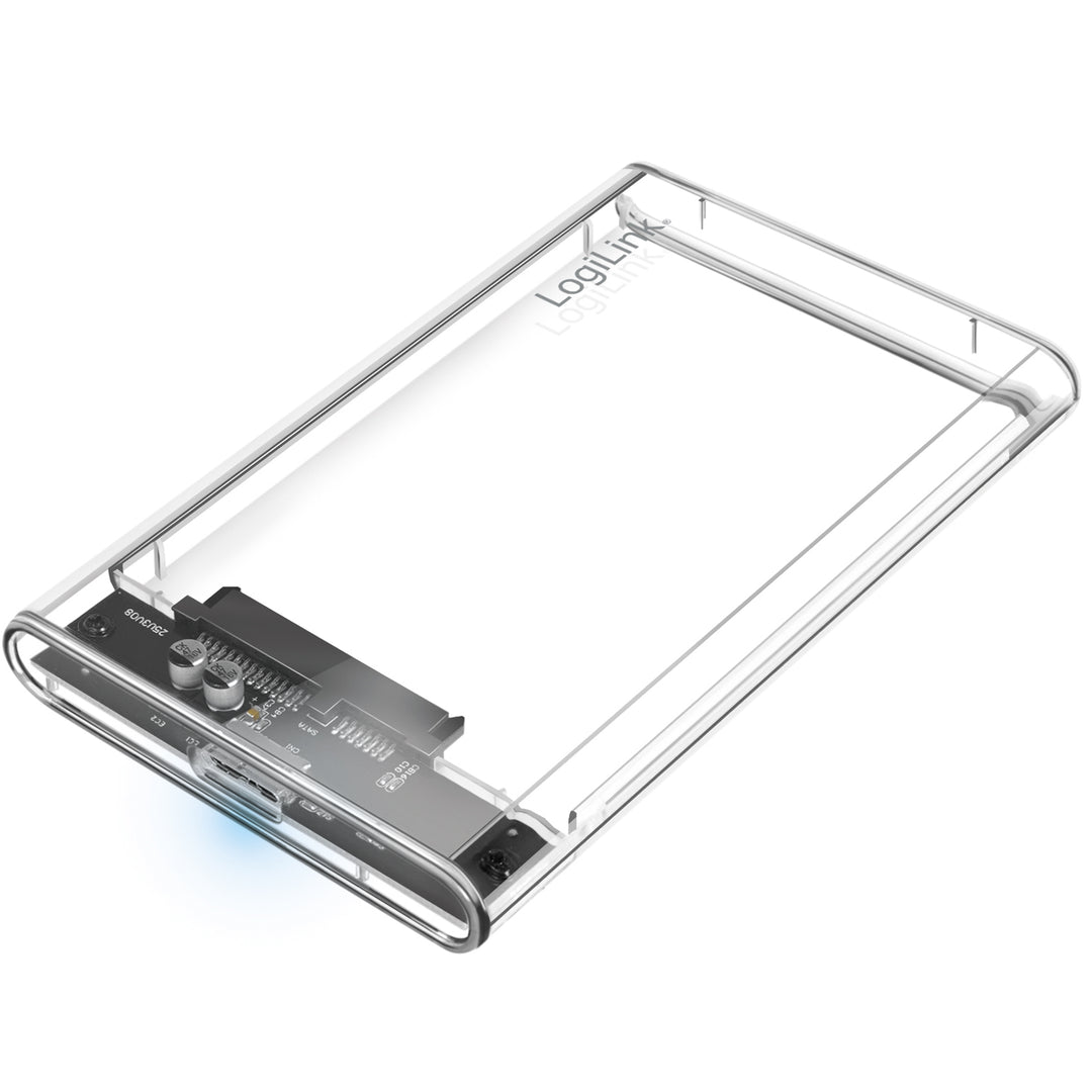 Hårdiskkabinett 2,5" SATA USB 3.0 Skruvfri design Transparent