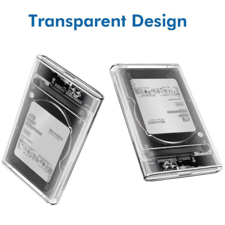 Hårdiskkabinett 2,5" SATA USB 3.0 Skruvfri design Transparent