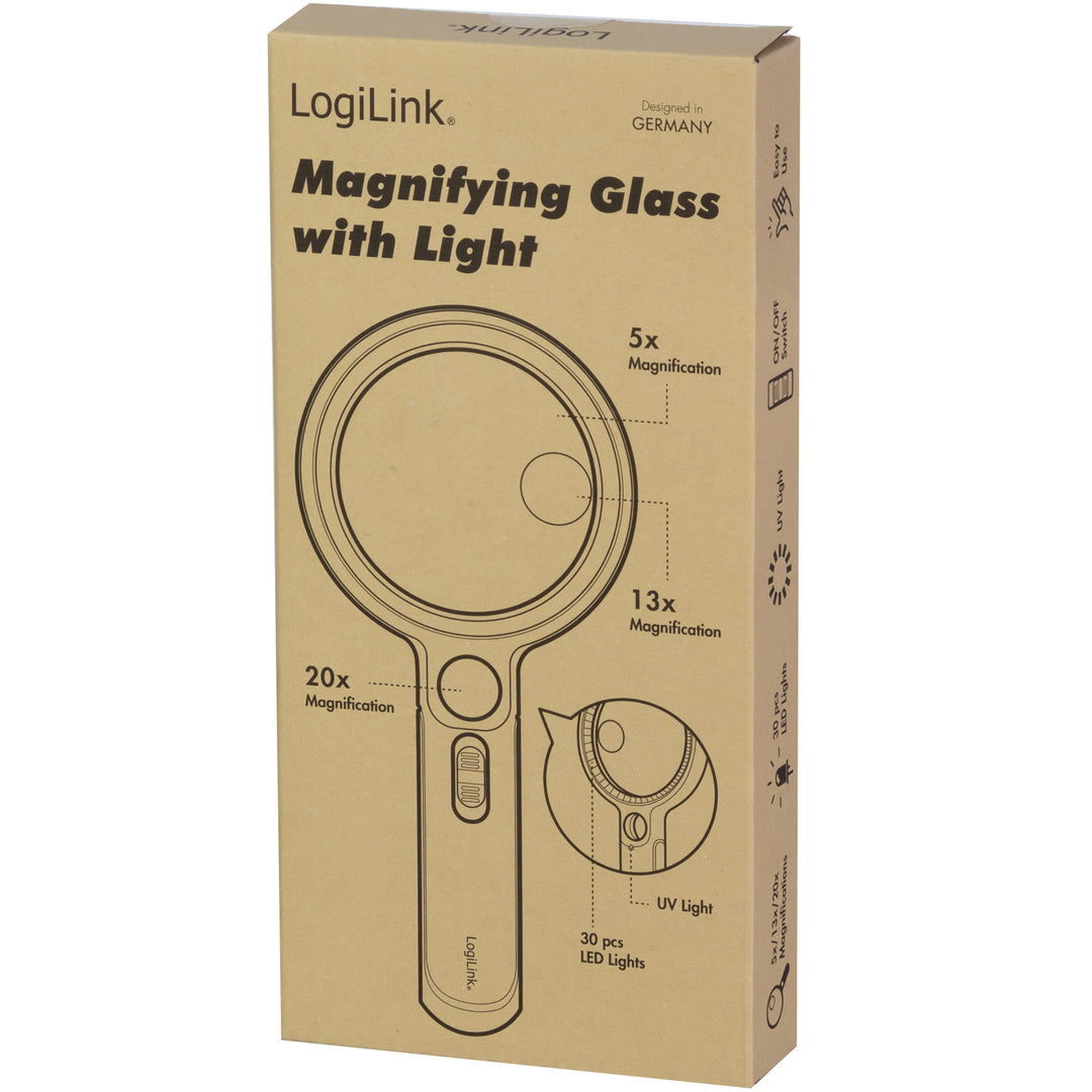 Förstoringsglas Ø9cm med LED-belysning