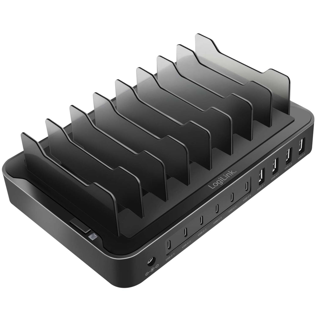 Laddningsstation 10 portar 6st USB-C + 4st USB-A PD/QC3.0 120W