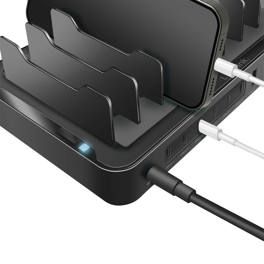 Laddningsstation 10 portar 6st USB-C + 4st USB-A PD/QC3.0 120W
