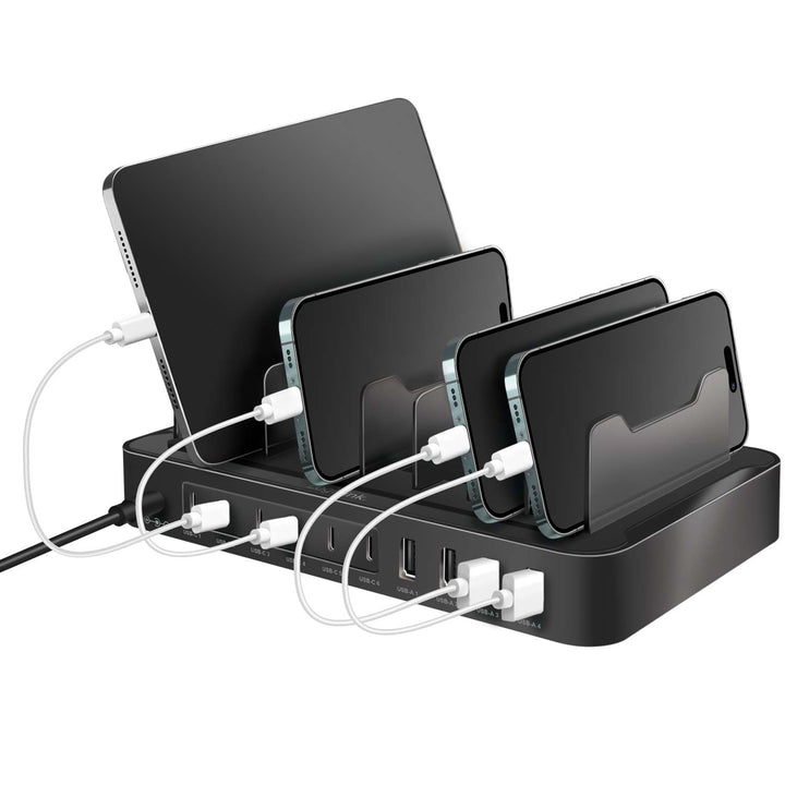 Laddningsstation 10 portar 6st USB-C + 4st USB-A PD/QC3.0 120W