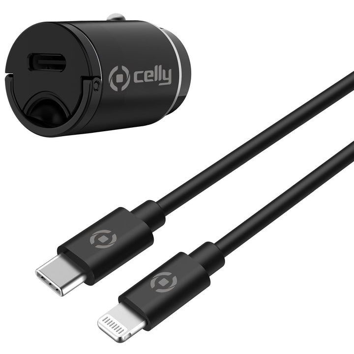 Billaddare Mini USB-C PD 20W + USB-C till Lightning-kabel