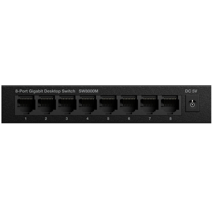8-port Gigabitswitch Metall Svart