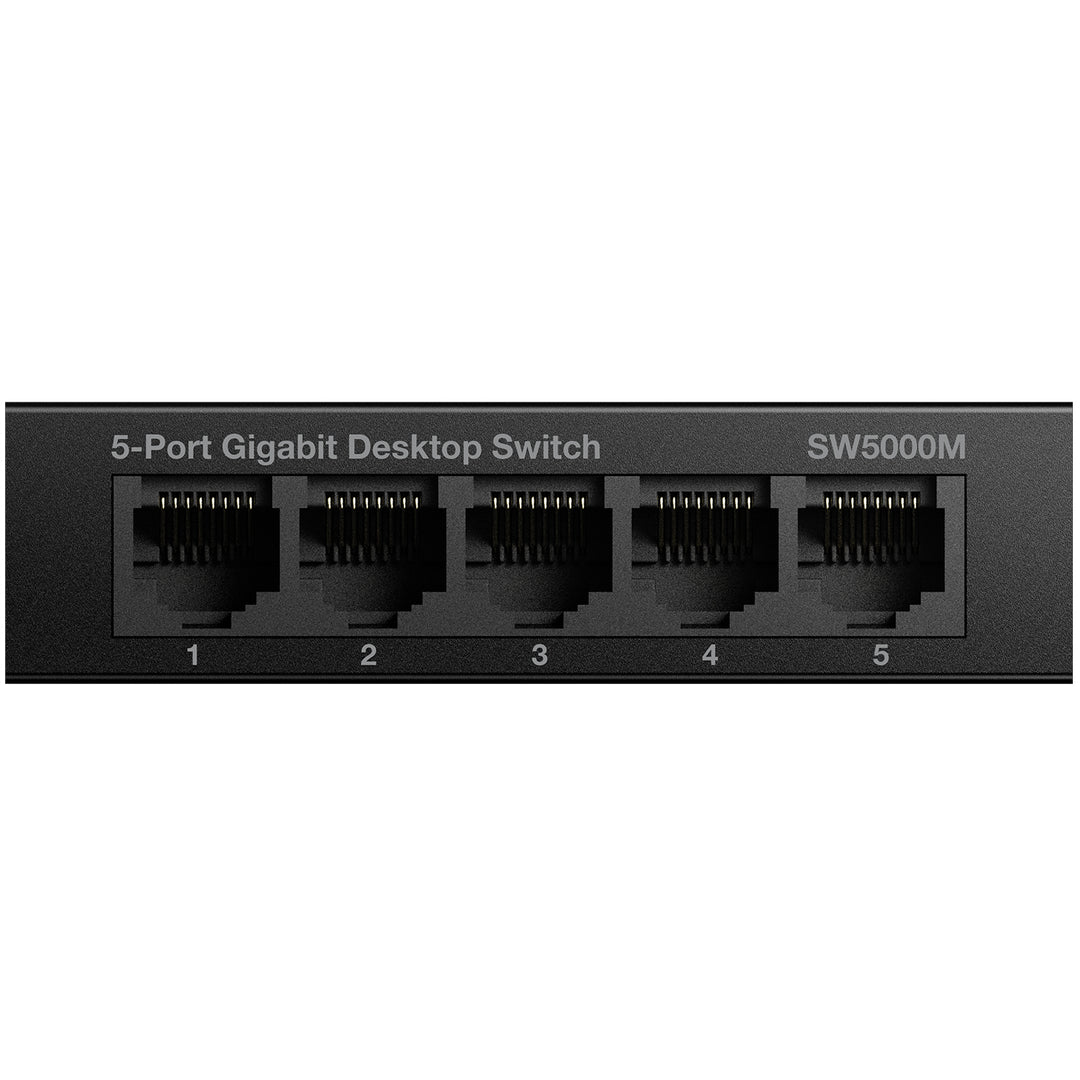 5-port Gigabitswitch Metall Svart