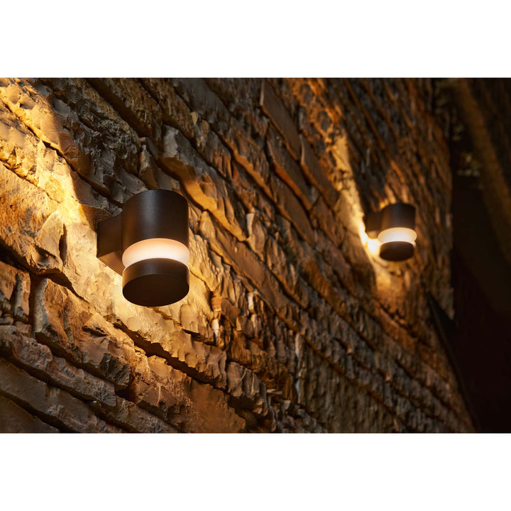 Laven LED-vägglampa Upp Rostfritt stål Svart IP44 Varmit 6W 600lm