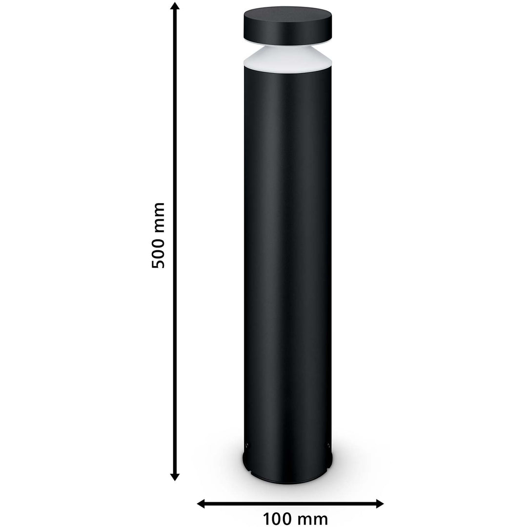 Laven LED-pollare Rostfritt stål Svart IP44 Varmit 6W 600lm