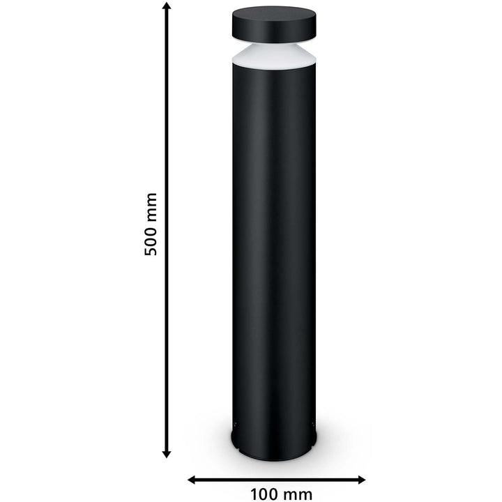 Laven LED-pollare Rostfritt stål Svart IP44 Varmit 6W 600lm