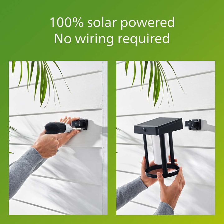 Fyve Vägglampa Vinklad Solcell Ultra Efficient LED 200lm Svart