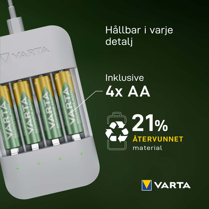 Eco Charger Pro Recycled inkl. 4x AA 2100 mAh