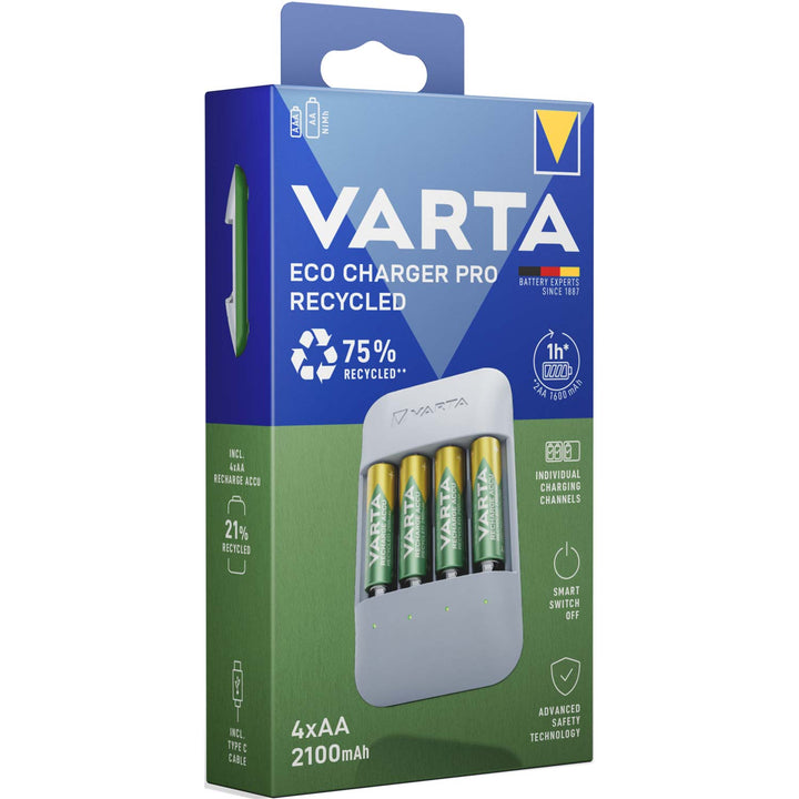 Eco Charger Pro Recycled inkl. 4x AA 2100 mAh