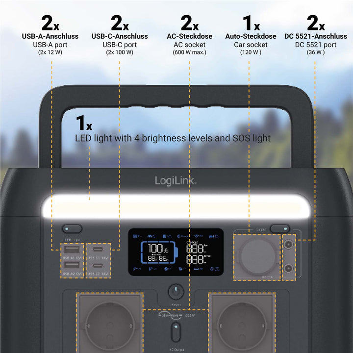 Portable Power Station 600W 512 Wh Tuya