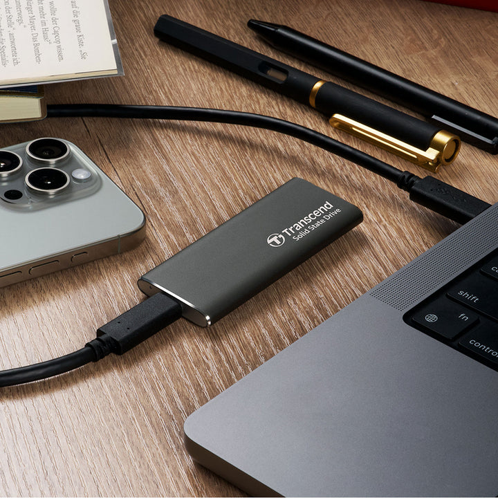 Portabel SSD ESD256C USB-C 1TB 10Gbps (R1050/W950 Mb/s) Aluminium