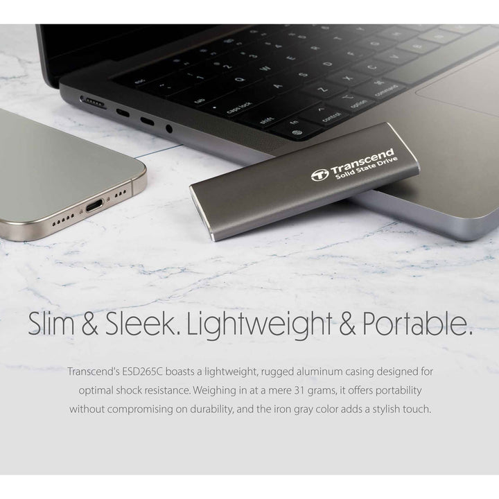 Portabel SSD ESD256C USB-C 1TB 10Gbps (R1050/W950 Mb/s) Aluminium