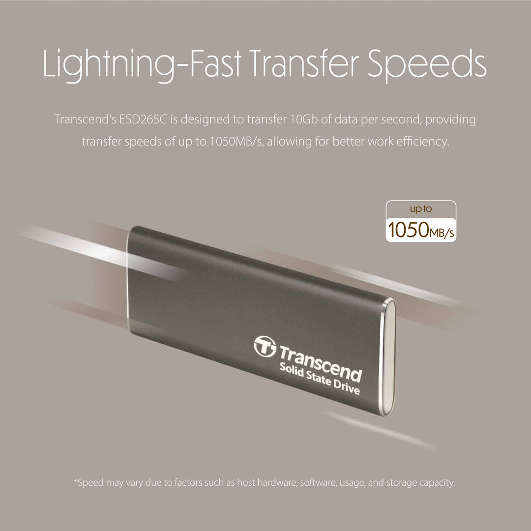 Portabel SSD ESD256C USB-C 1TB 10Gbps (R1050/W950 Mb/s) Aluminium