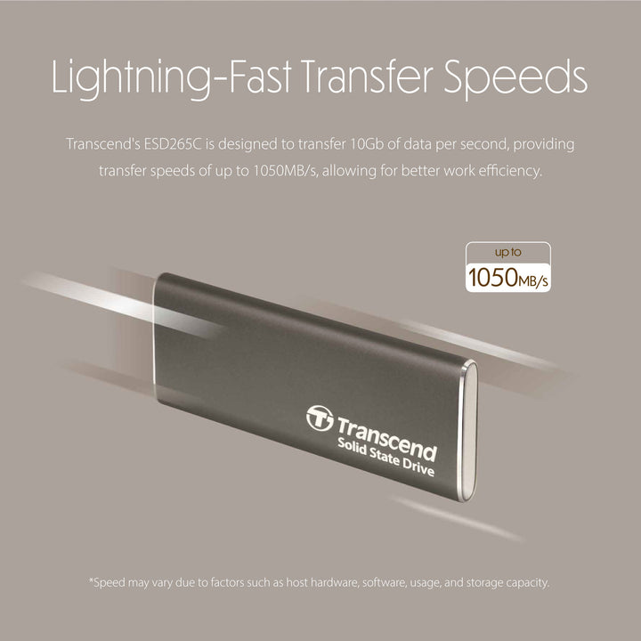 Portabel SSD ESD256C USB-C 1TB 10Gbps (R1050/W950 Mb/s) Aluminium