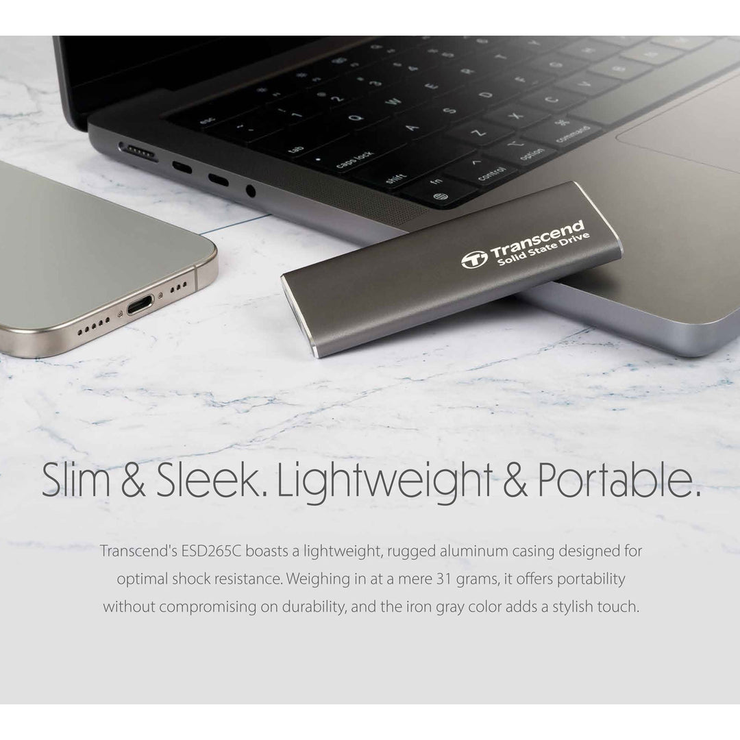 Portabel SSD ESD256C USB-C 2TB 10Gbps (R1050/W950 Mb/s) Aluminium