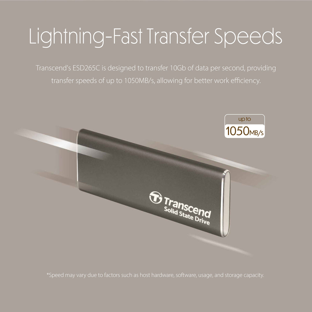 Portabel SSD ESD256C USB-C 2TB 10Gbps (R1050/W950 Mb/s) Aluminium